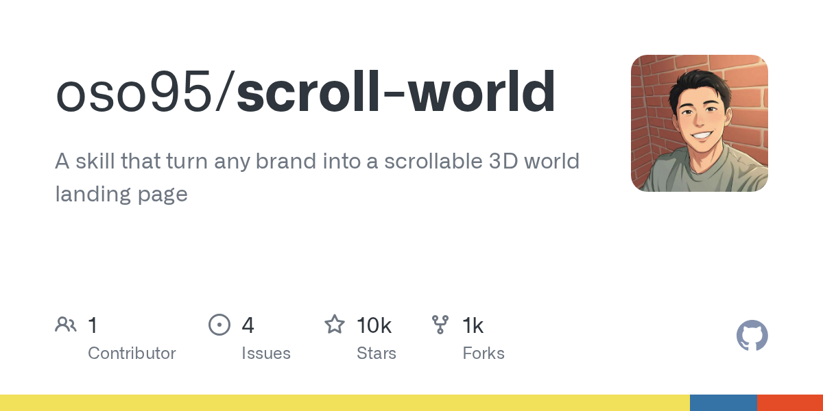 A skill that turn any brand into a scrollable 3D world landing page - oso95/scroll-world